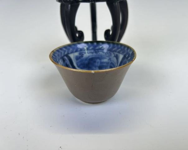 古玩陶瓷清康熙·外紫金釉青花海屋添籌杯拍賣，當(dāng)前價格88元