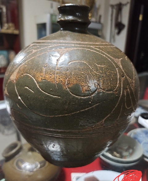 古玩陶瓷磁州窯嘟嚕瓶真品鑒賞圖