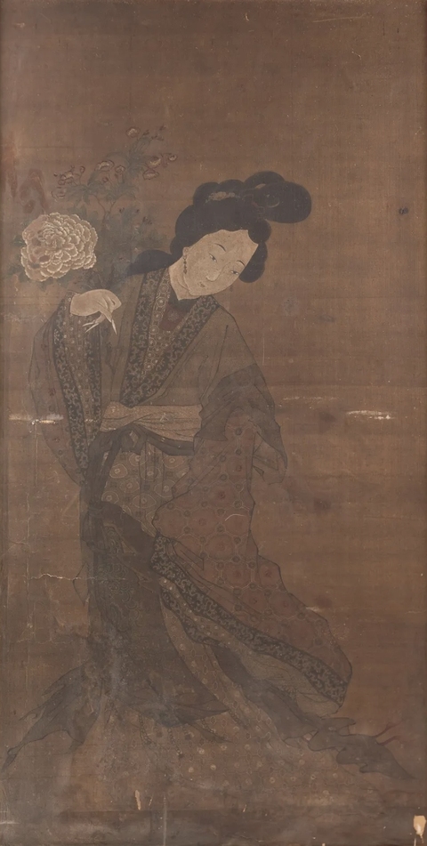 古玩字畫仕女真品鑒賞圖