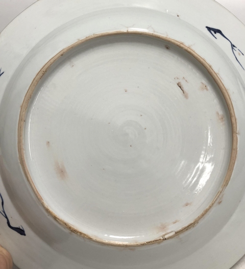 古玩陶瓷康熙·青花斗雞圖折沿盤拍賣，當(dāng)前價(jià)格2999元