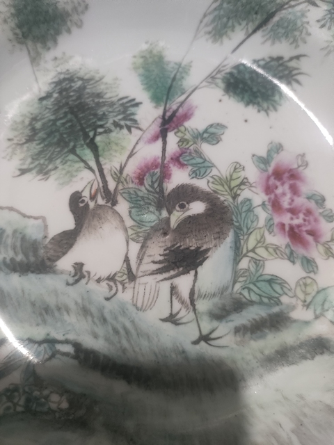 古玩陶瓷花鳥紋盤真品鑒賞圖