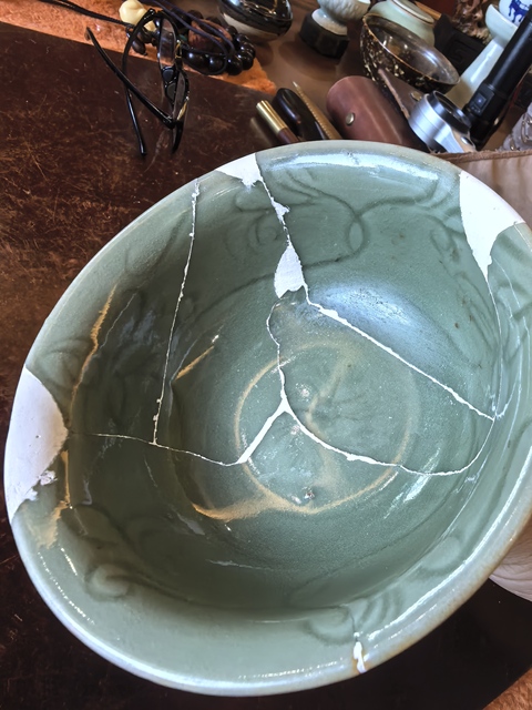 古玩陶瓷龍泉青瓷刻花高足杯真品鑒賞圖