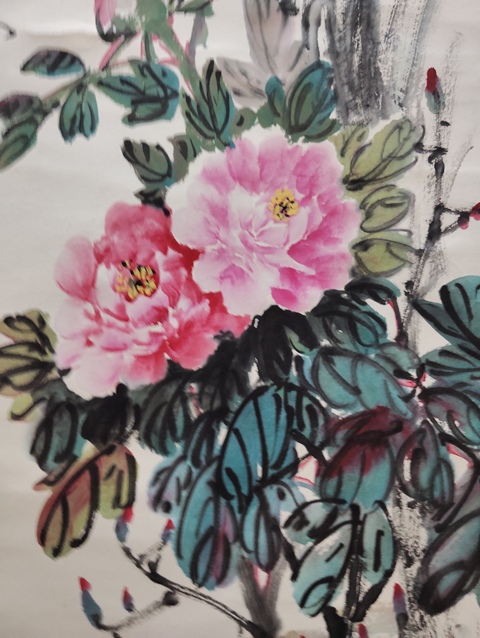 古玩字畫河北美院教授霍春陽弟子張?zhí)煊?花卉拍賣，當(dāng)前價格1111元