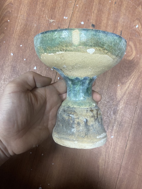 古玩陶瓷三彩豆真品鑒賞圖