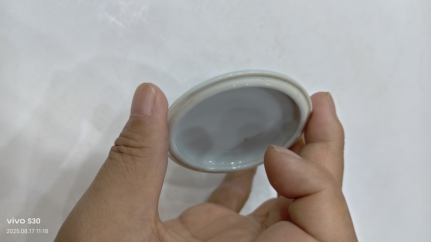 古玩陶瓷鹿紋印泥盒真品鑒賞圖
