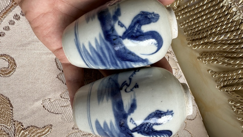 古玩陶瓷青花大吉大利圖瓶，注意品相真品鑒賞圖