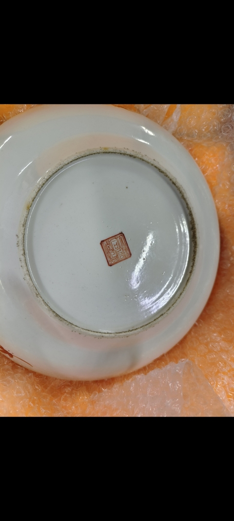 古玩陶瓷粉彩人物故事花口盤真品鑒賞圖