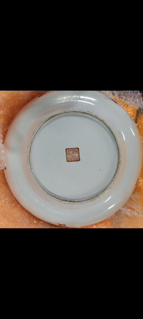 古玩陶瓷粉彩人物故事花口盤真品鑒賞圖