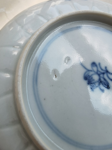 古玩陶瓷花鳥紋青花盤真品鑒賞圖