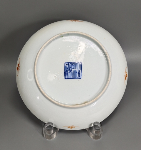 古玩陶瓷粉彩折枝花卉紋盤真品鑒賞圖