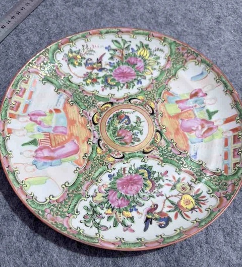 古玩陶瓷廣彩人物故事紋盤真品鑒賞圖