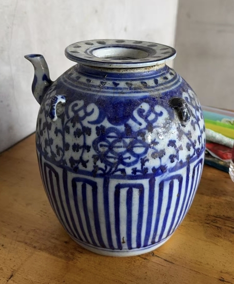 古玩陶瓷青花四系壺拍賣,當前價格590元