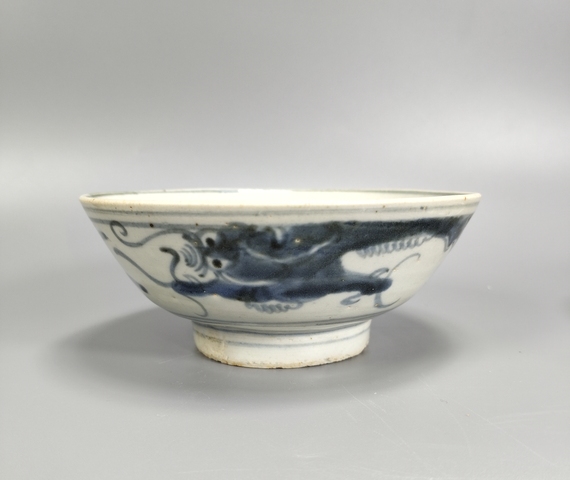 古玩陶瓷明晚期-青花云龍紋碗拍賣，當前價格1699元