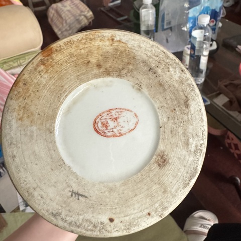 古玩陶瓷民國新粉彩林茂題材帽桶一對真品鑒賞圖