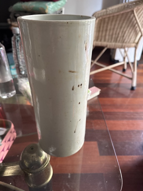 古玩陶瓷民國新粉彩林茂題材帽桶一對真品鑒賞圖