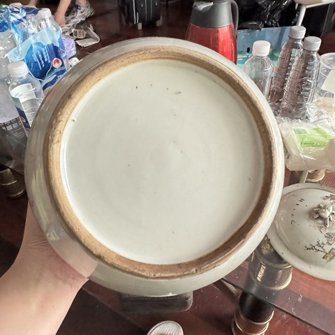 古玩陶瓷民國新粉彩林茂題材帽桶一對真品鑒賞圖