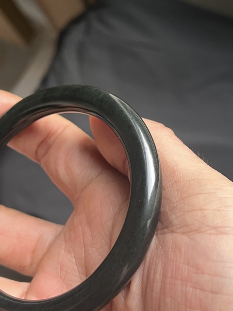 古玩玉器和田黑青玉手鐲真品鑒賞圖