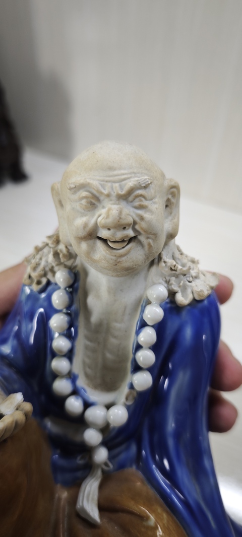 古玩陶瓷民國 達摩座像瓷塑拍賣，當前價格2400元