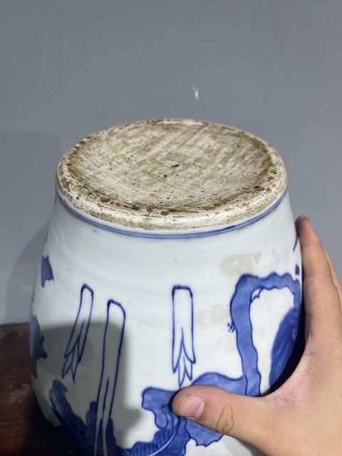 古玩陶瓷青花麒麟罐真品鑒賞圖