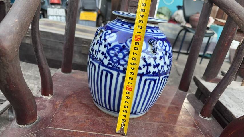 古玩陶瓷青花四系壺拍賣,當前價格590元