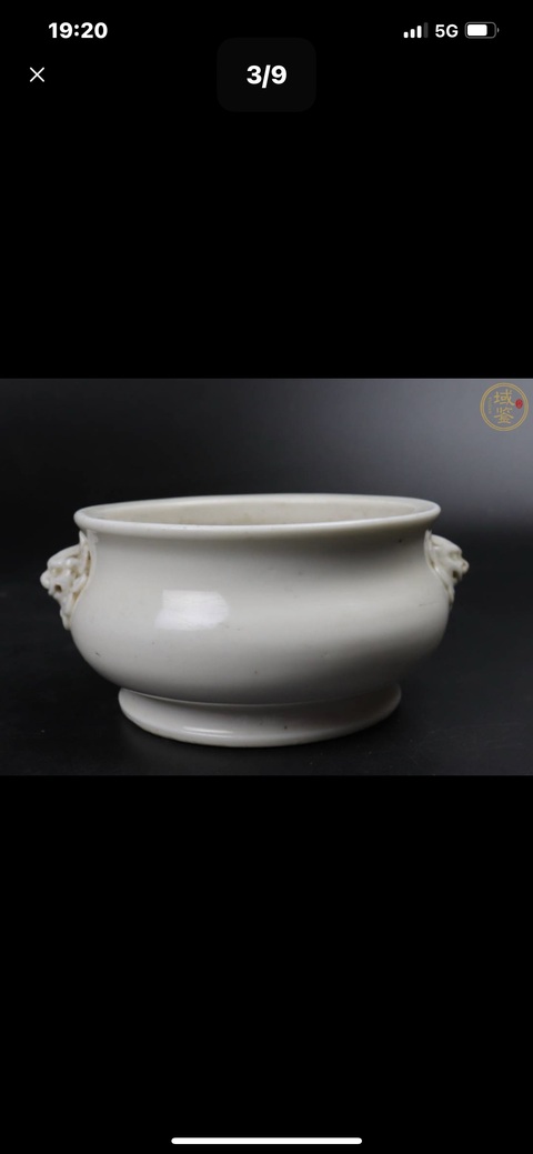 古玩陶瓷德化白瓷獅耳爐真品鑒賞圖