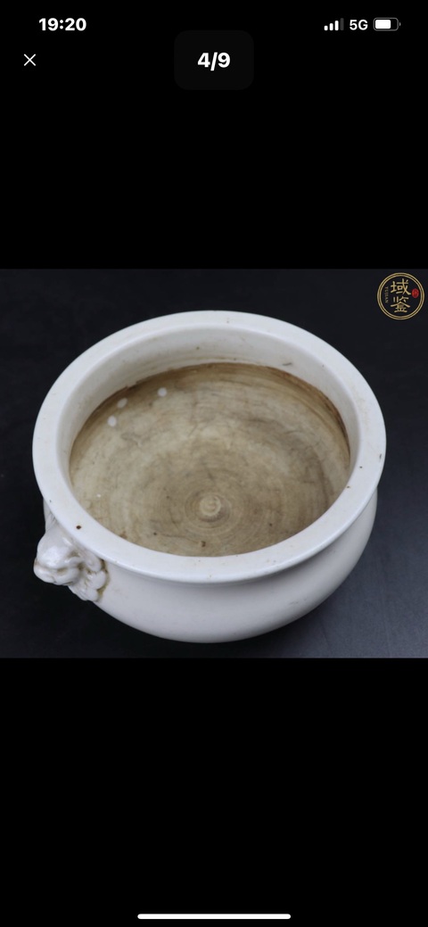 古玩陶瓷德化白瓷獅耳爐真品鑒賞圖