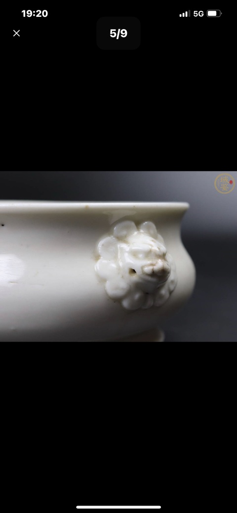 古玩陶瓷德化白瓷獅耳爐真品鑒賞圖