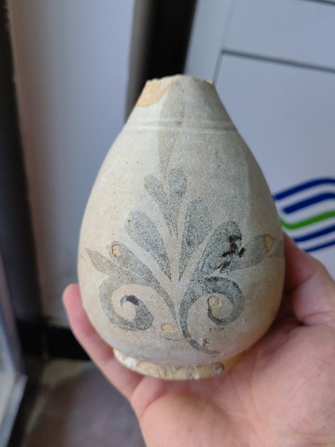 古玩陶瓷白釉褐彩玉壺春瓶真品鑒賞圖