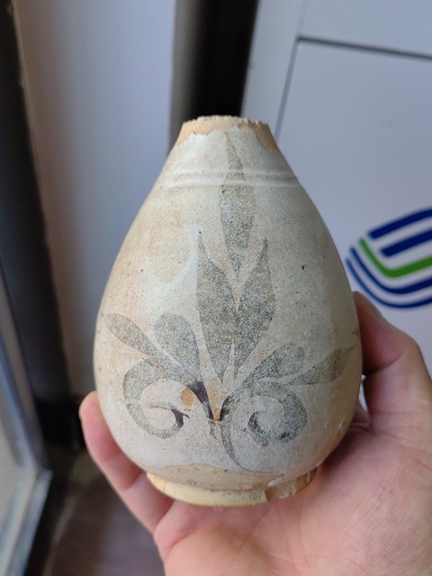 古玩陶瓷白釉褐彩玉壺春瓶真品鑒賞圖