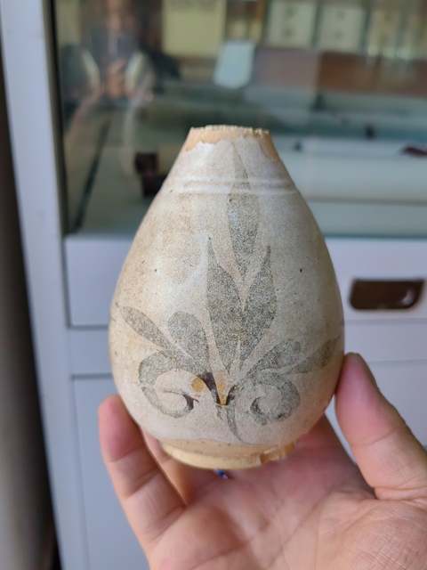 古玩陶瓷白釉褐彩玉壺春瓶真品鑒賞圖