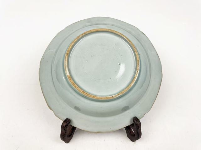 古玩陶瓷清早期·青花山水樓閣紋折沿八方盤真品鑒賞圖
