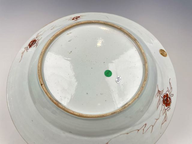 古玩陶瓷清雍正·粉彩提籃花錦地花卉折沿大盤拍賣，當前價格888元