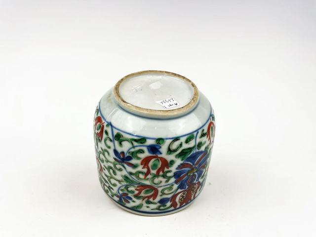 古玩陶瓷清康熙·五彩纏枝花卉紋缽真品鑒賞圖