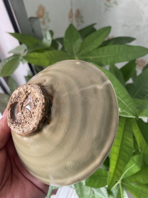 古玩陶瓷五代耀州窯墊燒青瓷真品鑒賞圖