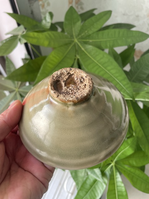 古玩陶瓷五代耀州窯墊燒青瓷真品鑒賞圖
