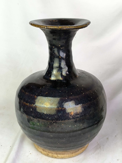 古玩陶瓷黑釉撇口瓶真品鑒賞圖