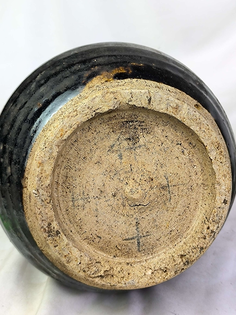 古玩陶瓷黑釉撇口瓶真品鑒賞圖