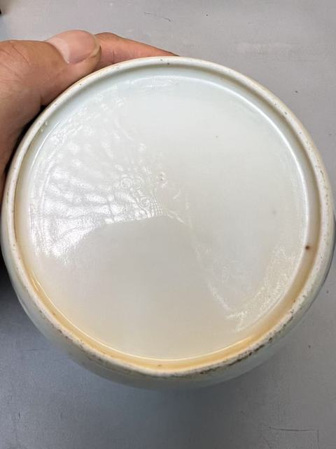 古玩陶瓷青花洞石花卉紋水洗真品鑒賞圖