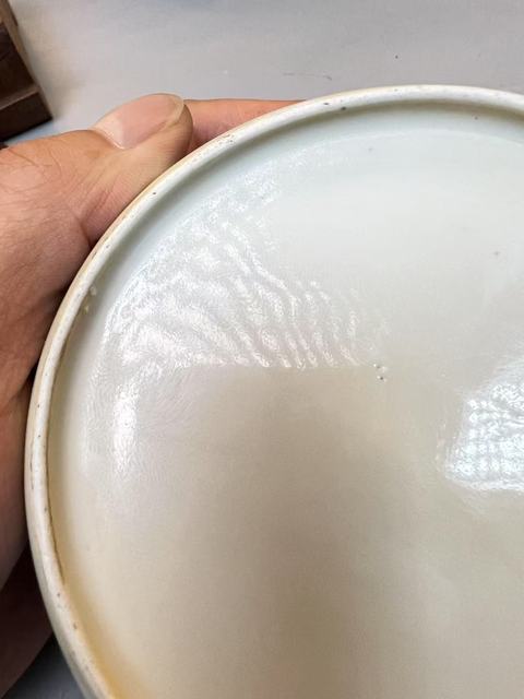 古玩陶瓷青花洞石花卉紋水洗真品鑒賞圖