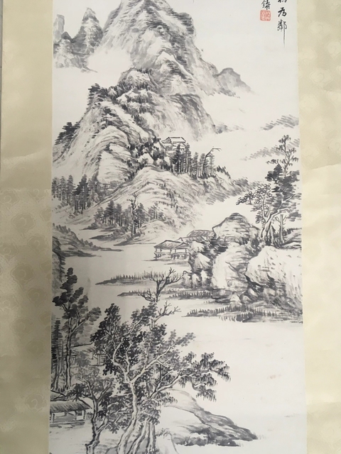 古玩字畫山家茅屋真品鑒賞圖