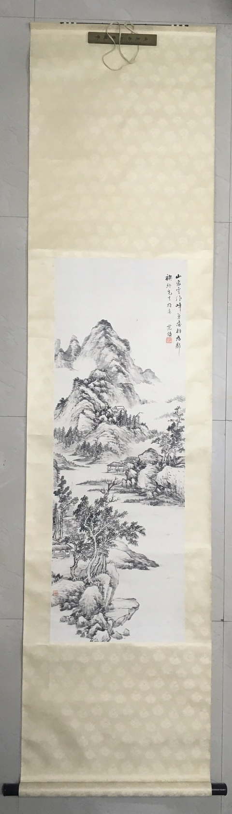 古玩字畫山家茅屋真品鑒賞圖