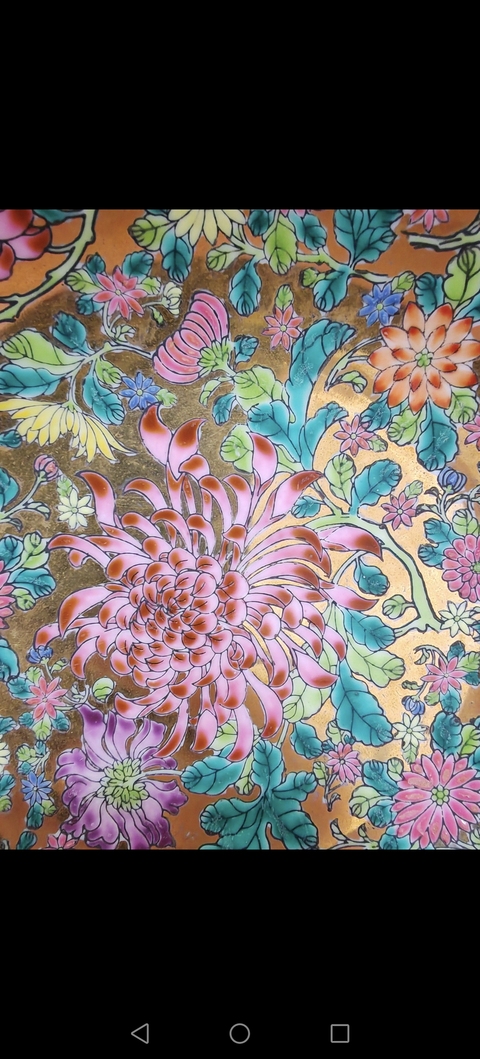 古玩陶瓷金地百花紋碗真品鑒賞圖