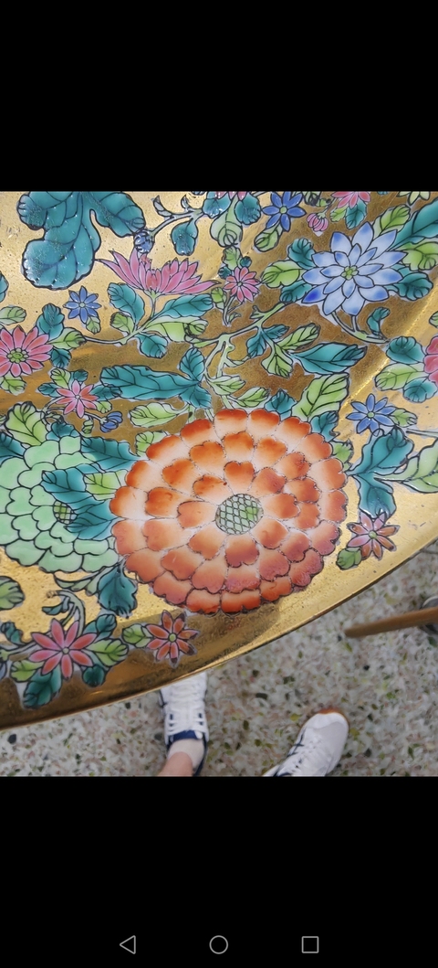 古玩陶瓷金地百花紋碗真品鑒賞圖