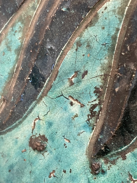 古玩陶瓷孔雀藍獅子真品鑒賞圖