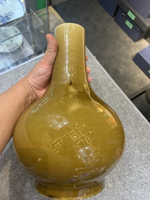 古玩陶瓷清光緒廠官釉荸薺瓶拍賣，當前價格38000元