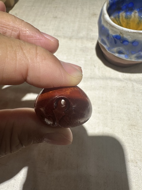 古玩玉器瑪瑙珠真品鑒賞圖