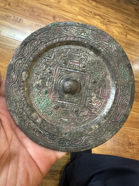 古玩銅器漢代規矩神獸鏡真品鑒賞圖