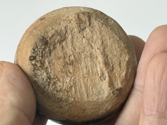 古玩陶瓷西周原始青瓷s紋水盂真品鑒賞圖