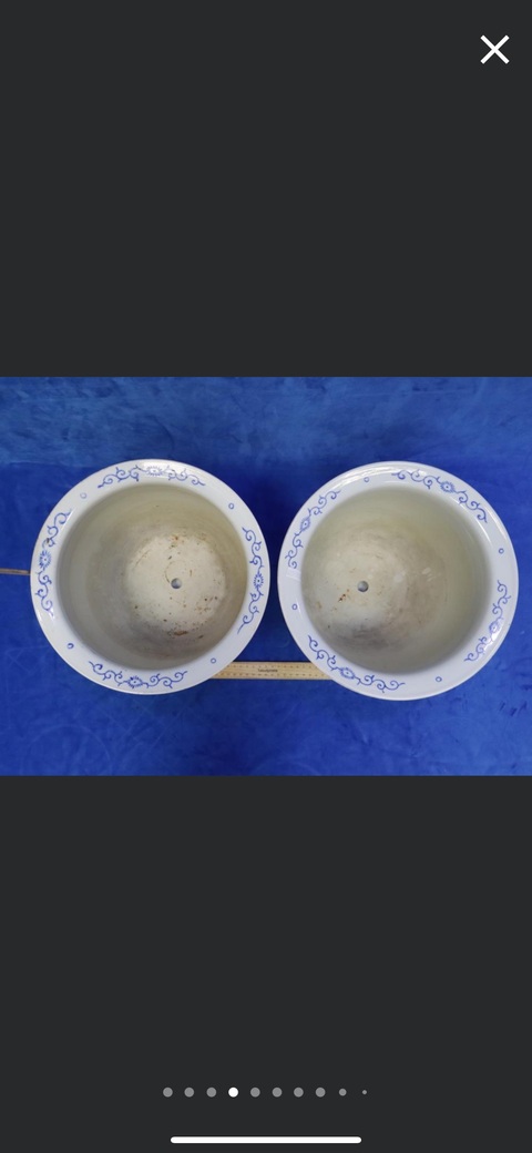 古玩陶瓷仕女紋粉彩花盆真品鑒賞圖