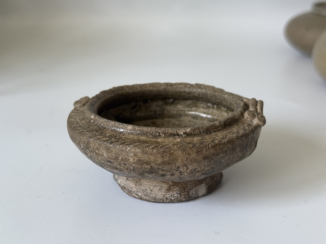 古玩陶瓷原始青瓷s紋雙系水盂真品鑒賞圖